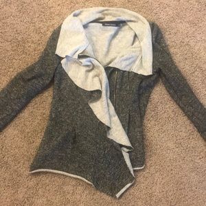 Mixed gray/black zip up